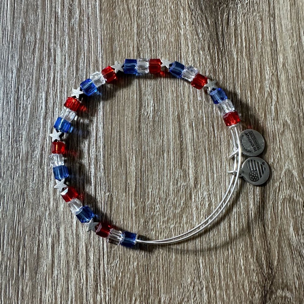 Alex and ani Red, White, and Blue Beaded Bracelet